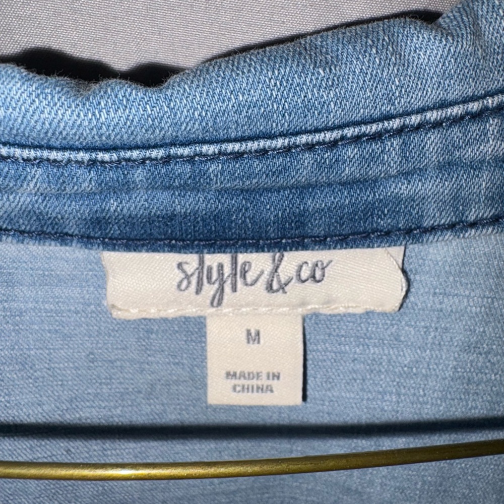 Style & Co. Light Blue Denim Shirt Dress - Picture 3 of 3